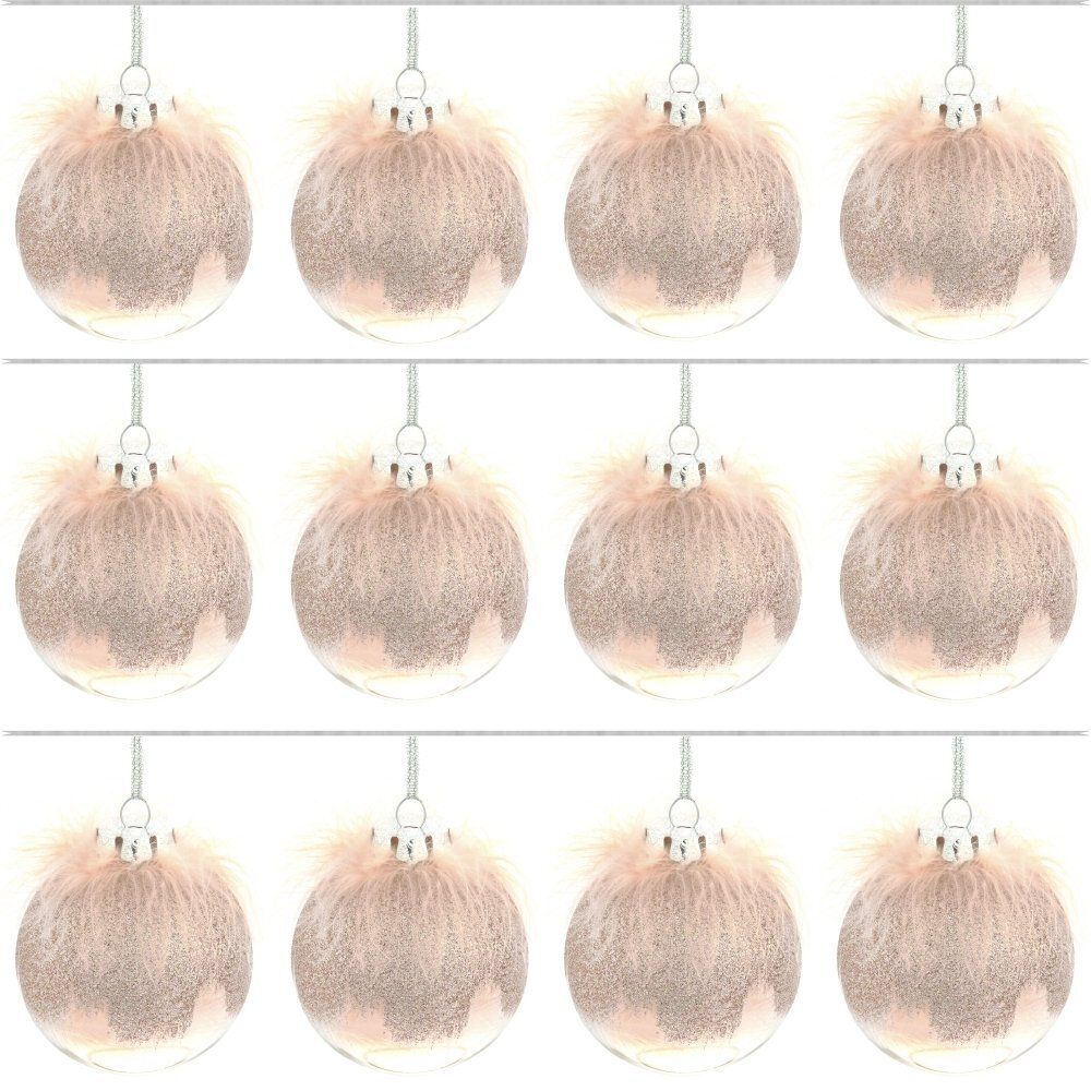 GAEM Набор из 12шт, Украшение новогоднее Шар "Перышко страуса", D8 см, L35 W27 H9 см