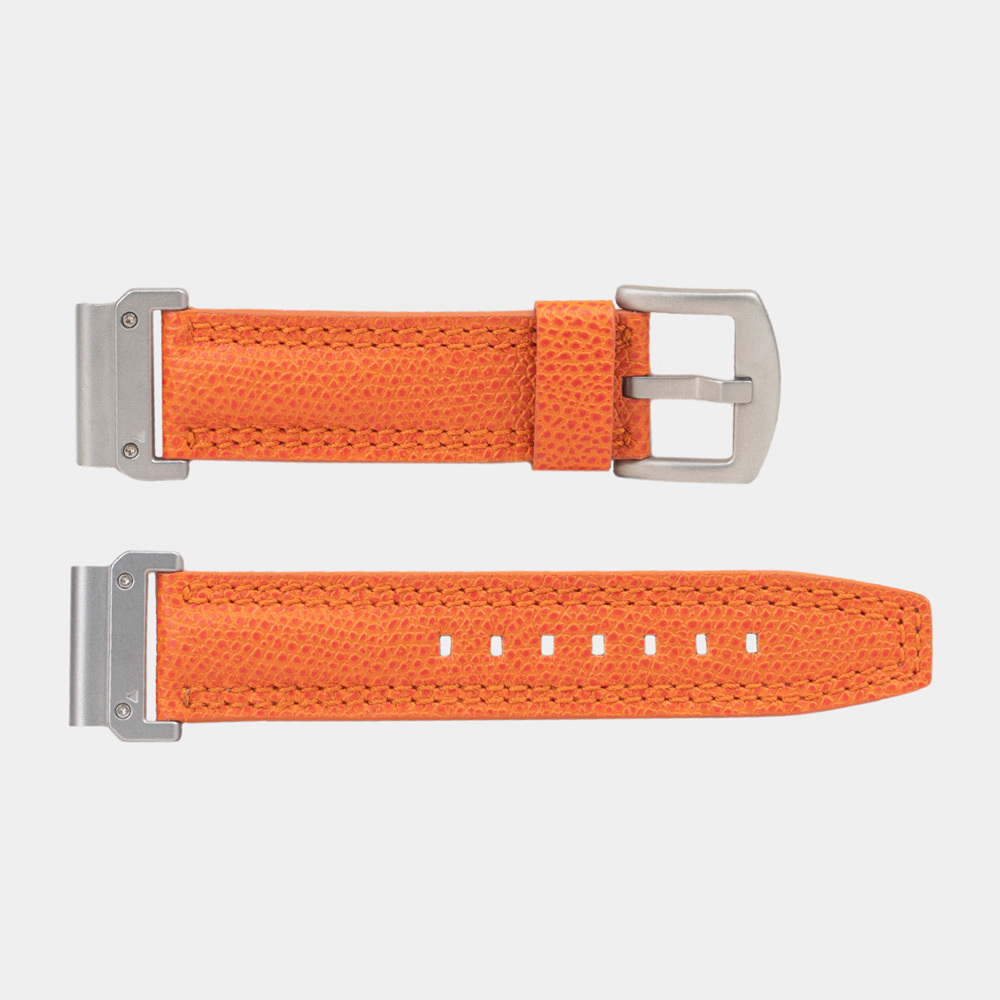 Ремешок для часов Garmin 47 mm с креплением из кожи теленка, оранжевого цвета