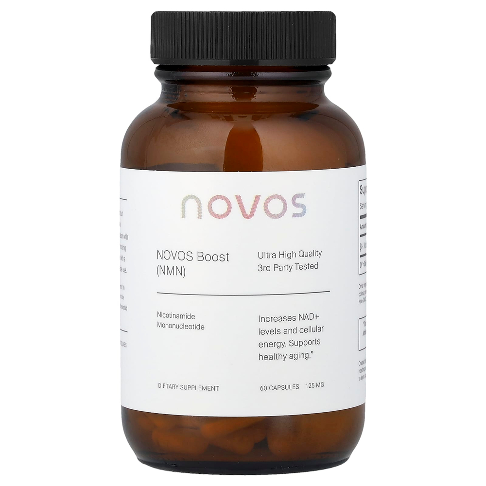 NOVOS, Novos Boost (NMN), 60 капсул (125 мг в 1 капсуле)