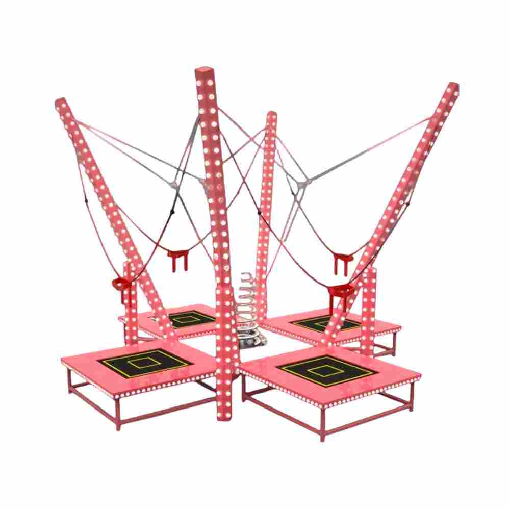 Банджи-батут «Розовый Скай-джамп», 4-местный, 6×6×4,5 м