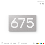 Номер на дверь 675, табличка на дверь для офиса, квартиры, кабинета, аудитории, склада, серая 120х70 мм, Айдентика Технолоджи