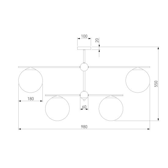 60147/6 / потолочный светильник/черный Smart