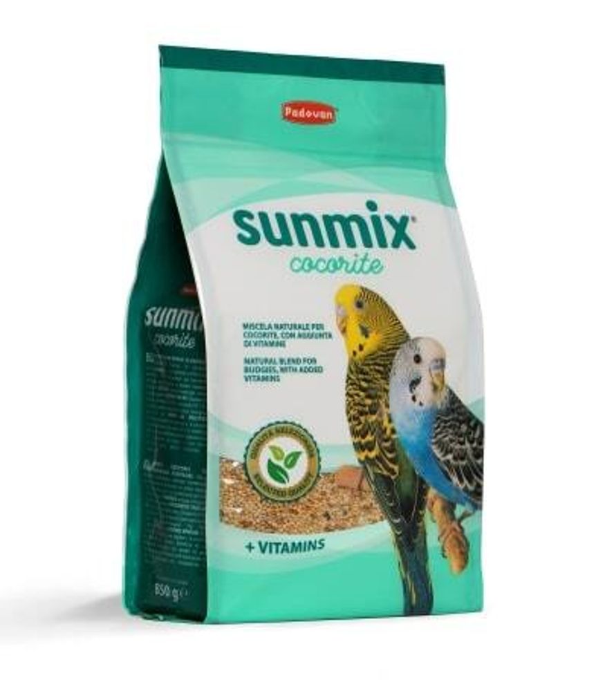 Корм Padovan SUNMIX cocorite комплексный, основной для волнистых попугаев 850 г