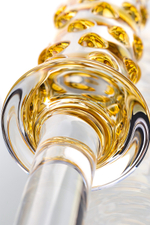 Фаллоимитатор стеклянный желтый 23,5 см