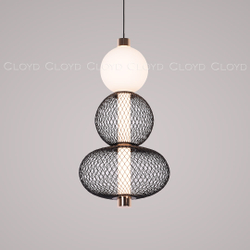 Подвесной светильник Cloyd SUPERNOVA-B P1 / выс. 41 см - черный/золото (арт.11484)