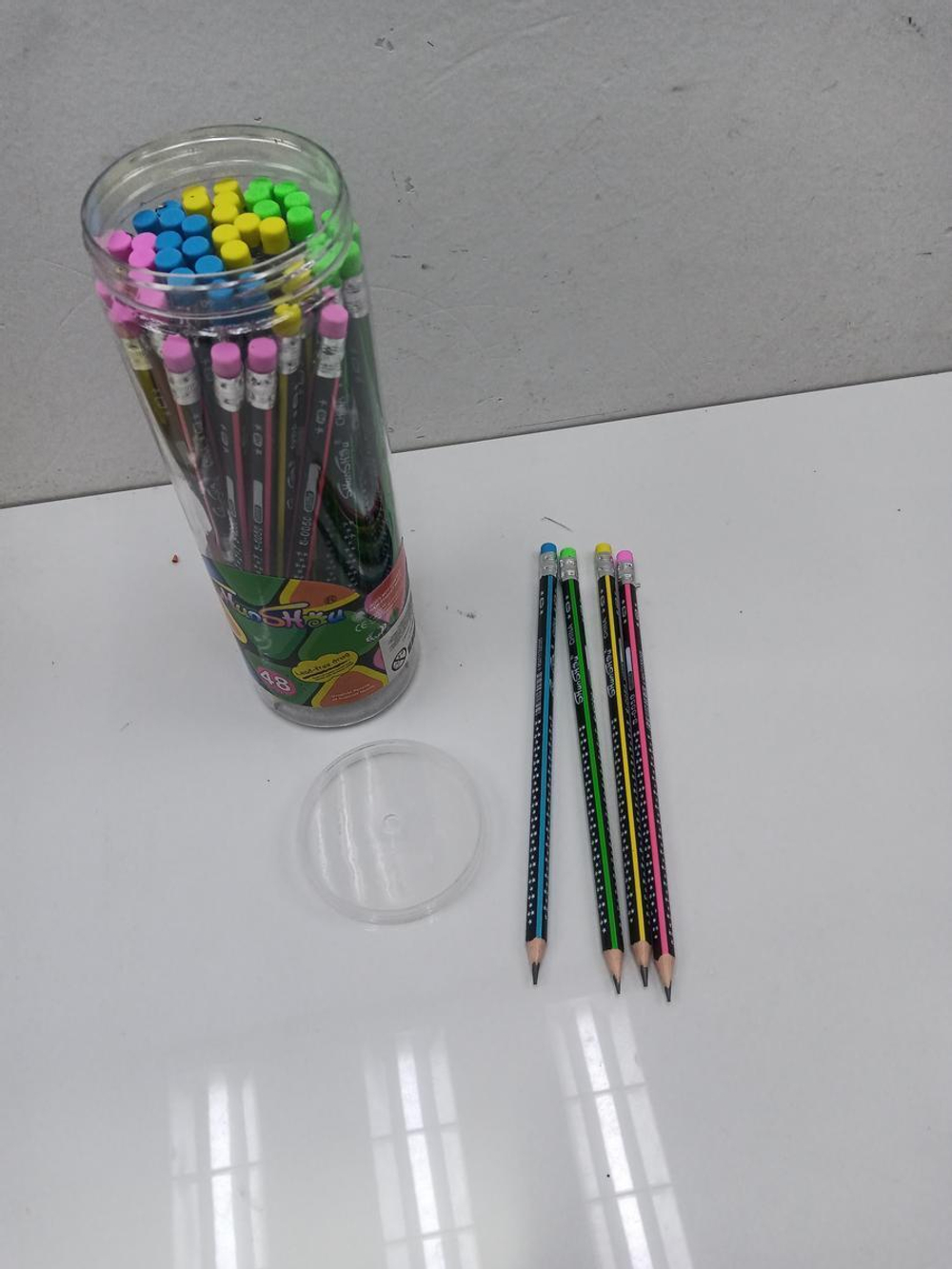 Карандаш ч/г "Star" трехгранный с ластиком, 4 цвета микс (Комплект 6шт.)