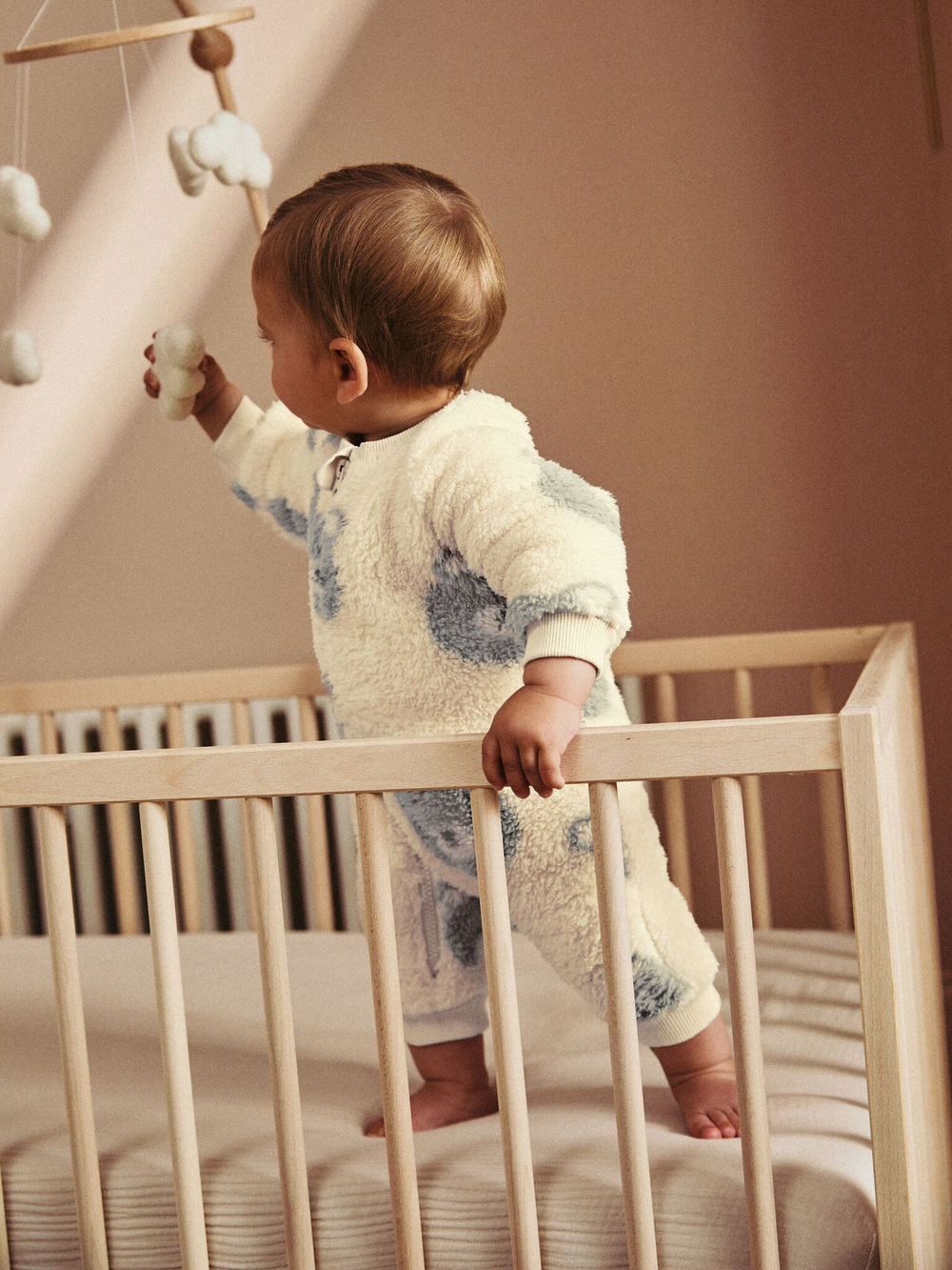 Комбинезон / Cлип флисовый для малышей Next N77-749, Кремовый