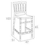 Стул пластиковый полубарный Siesta Contract Opera Bar 65, белый