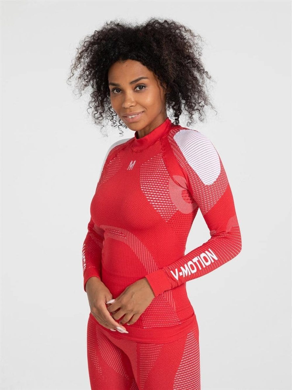 Термолонгслив женский ALPINESPORTS V-MOTION красный