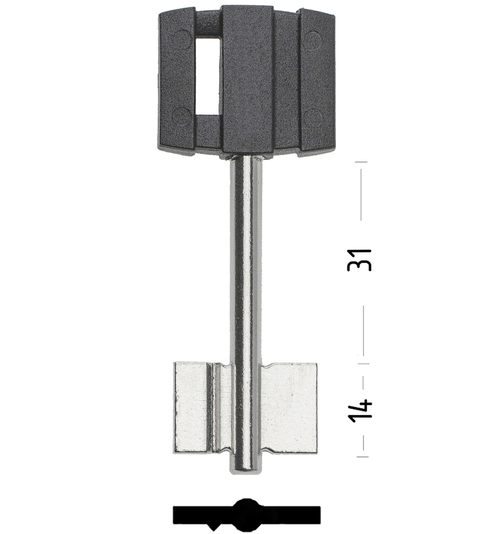 Заготовка сувальдного ключа 13186 BRD2DP