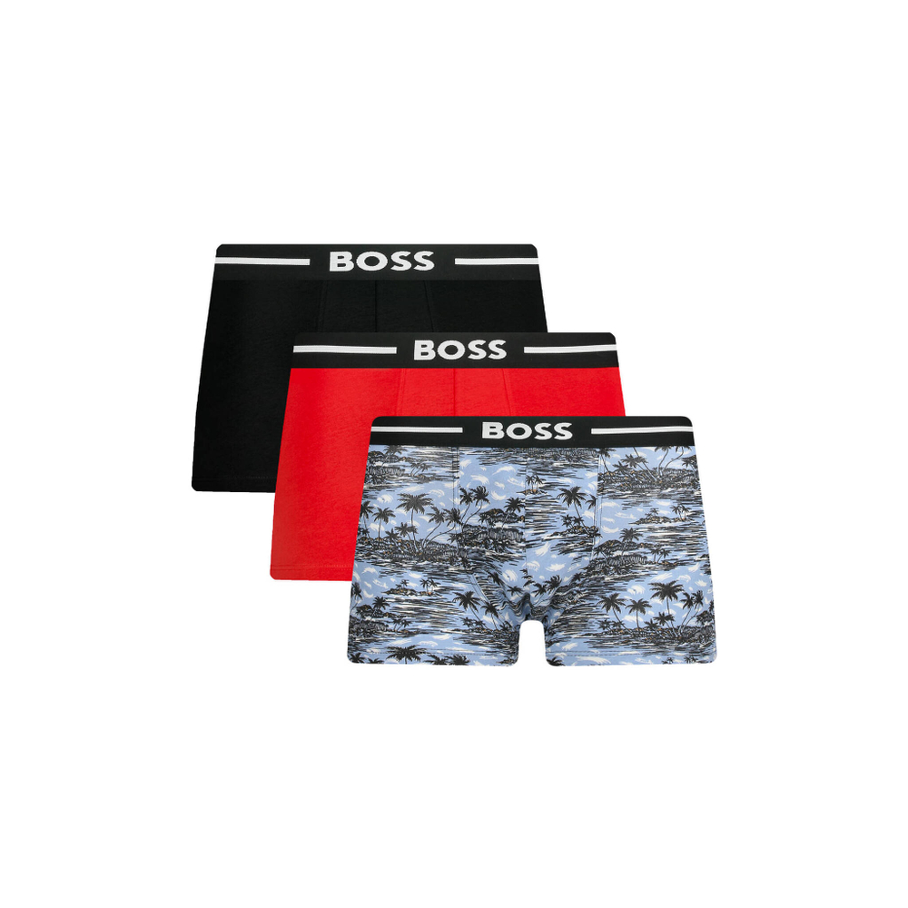 Трусики-боксеры 3шт. Trunk 3P Bold Design BOSS BLACK - красный(50490027)