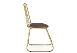 Стул на металлокаркасе Лирион какао велюр / золото