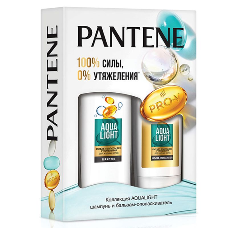 Набор шампунь+бальзам-ополаскиватель Pantene Pro-V Agua Light для поврежденных волос 250 мл 200 мл