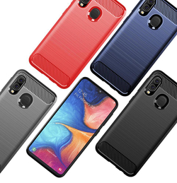 Чехол для Samsung Galaxy A20 (Galaxy A30, M10S) цвет Red (красный), серия Carbon от Caseport