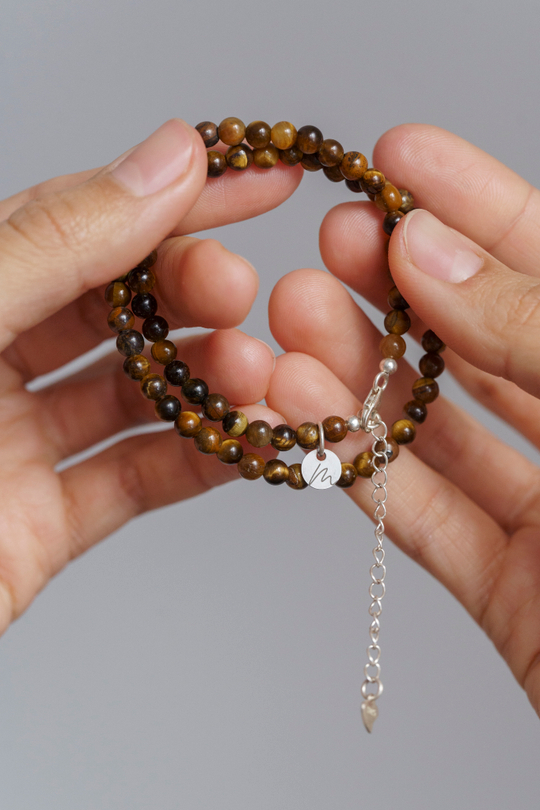 ХХХ Браслет "Memo about Power" двойной из тигрового глаза