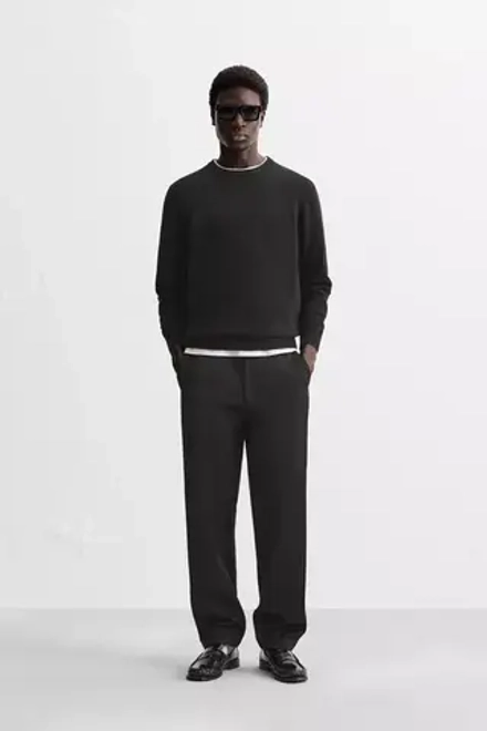 ZARA СВИТЕР ИЗ 100% КАШЕМИРА, ЧЕРНЫЙ