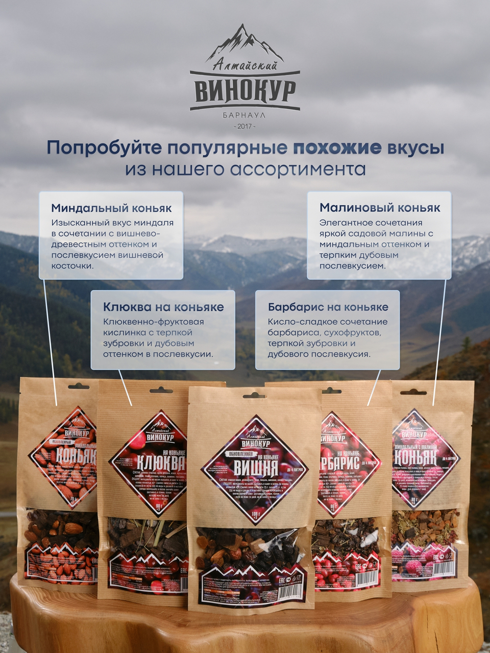 "Вишня на коньяке", набор ингредиентов для настойки