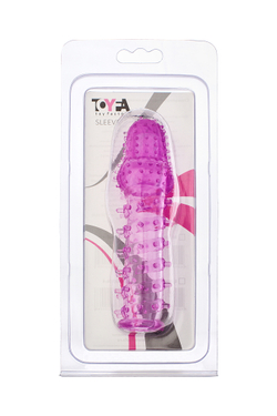 Насадка на пенис TOYFA с ворсинками, TPE, фиолетовая, 13,5 см