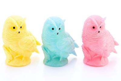 Ночник Сова 12см 4 цвета микс кор