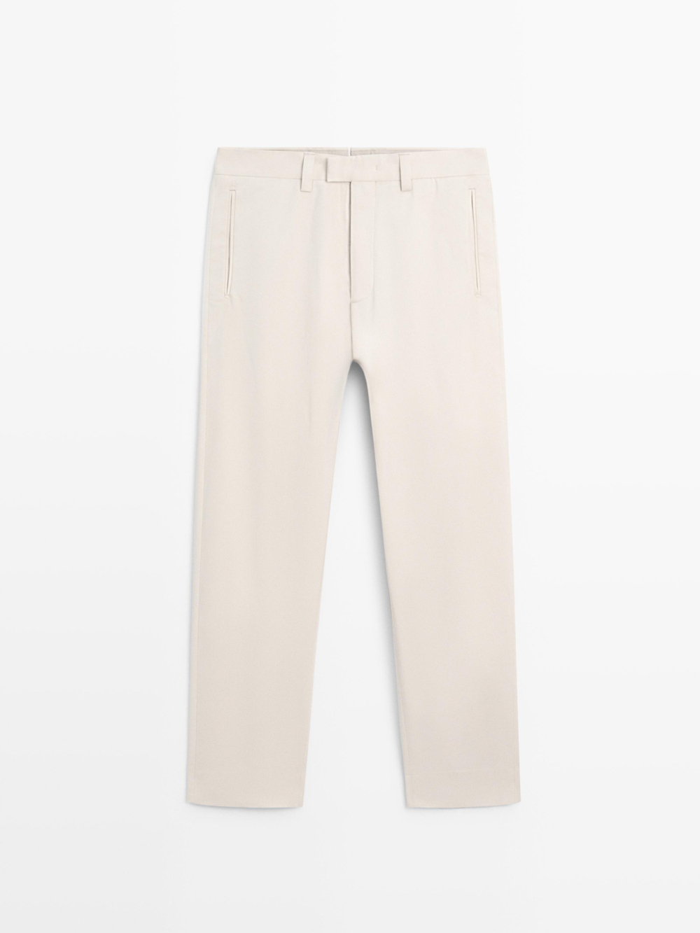 Massimo Dutti Брюки Barrel Fit приталенного кроя, бежевый