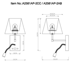 Бра Arte Lamp A2581AP-2AB