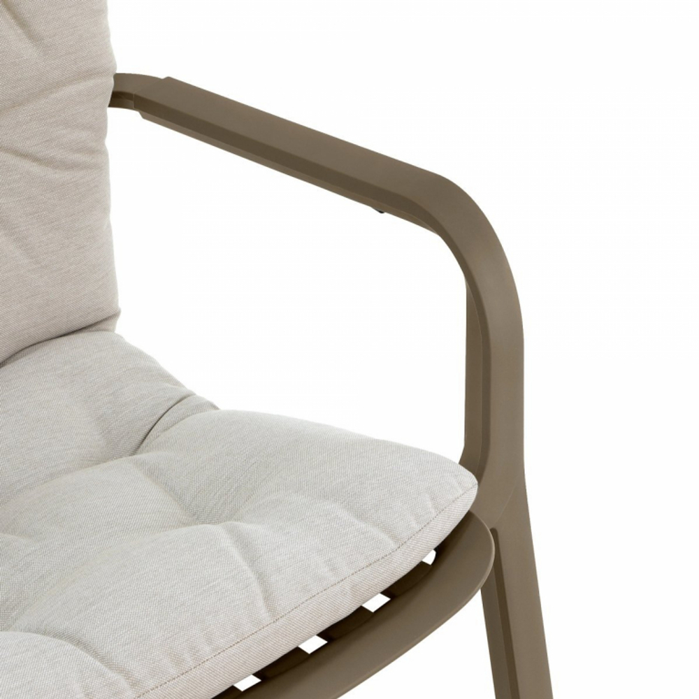 Лаунж-кресло пластиковое с подушкой Nardi Folio, тортора, бежевый