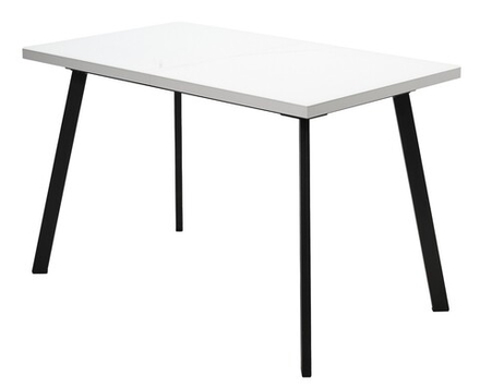 Стол ФИН 120 Белый, стекло/ Черный каркас М-City