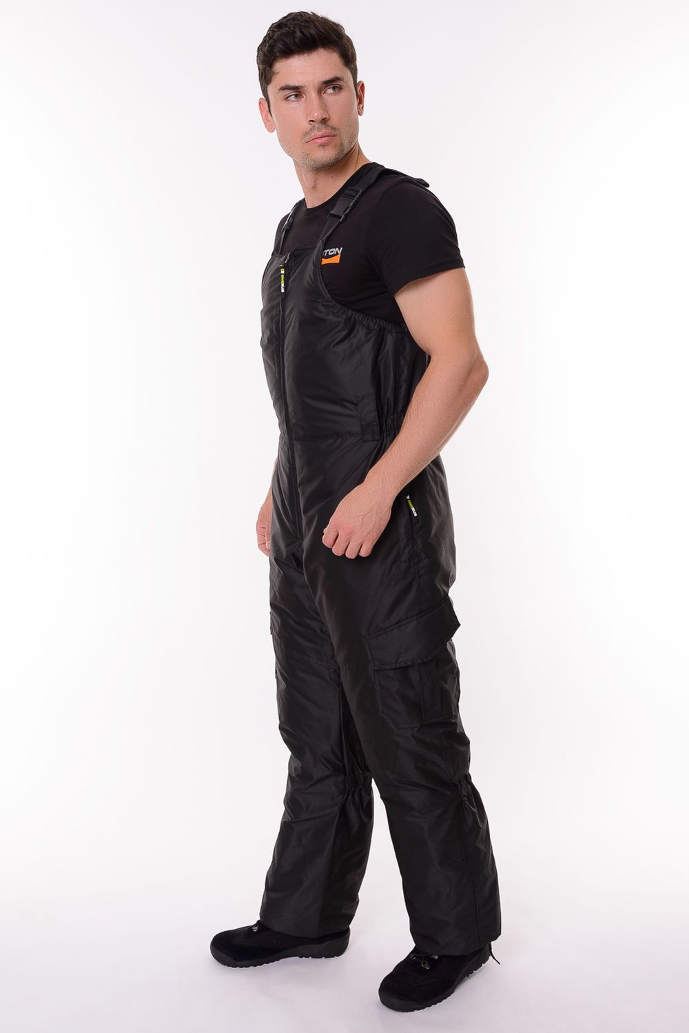 Зимний костюм для охоты и рыбалки ONERUS "Горный -45" (Таслан, Черный) Полукомбинезон