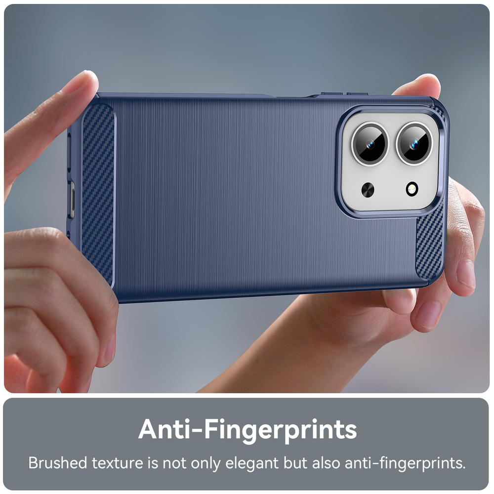 Чехол синего цвета на Xiaomi Redmi 15C 4G, серия Carbon (дизайн под карбон) от Caseport