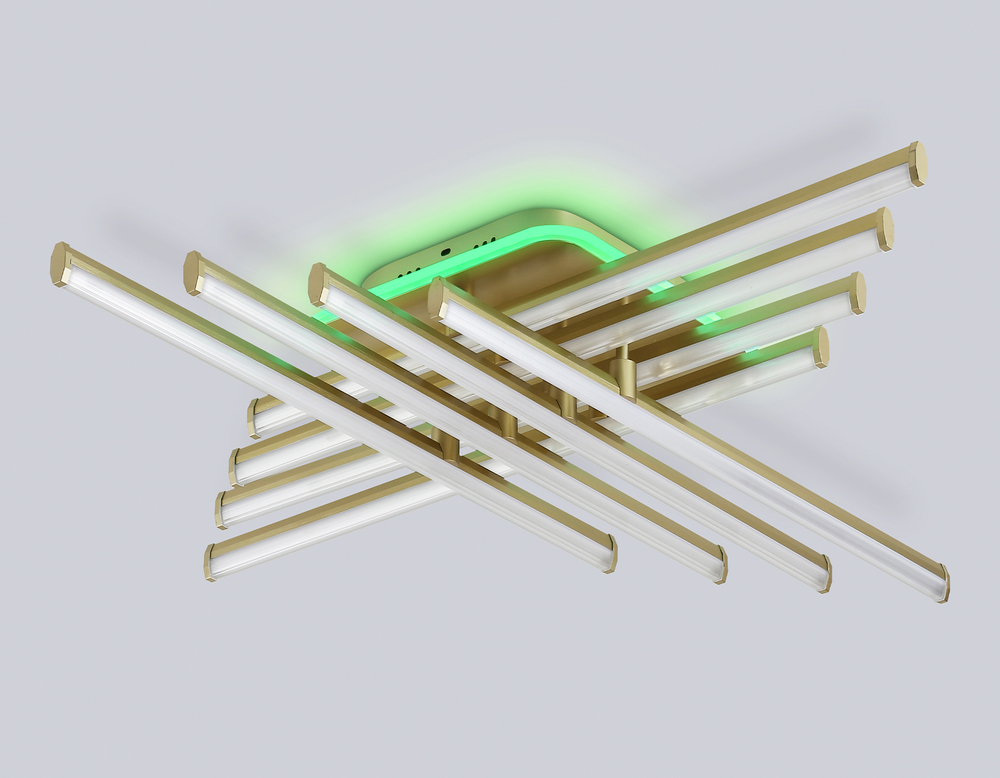 FL6263 GD золото 115W 3000K-6400K+RGB 810*810*130 (ПДУ ИК)