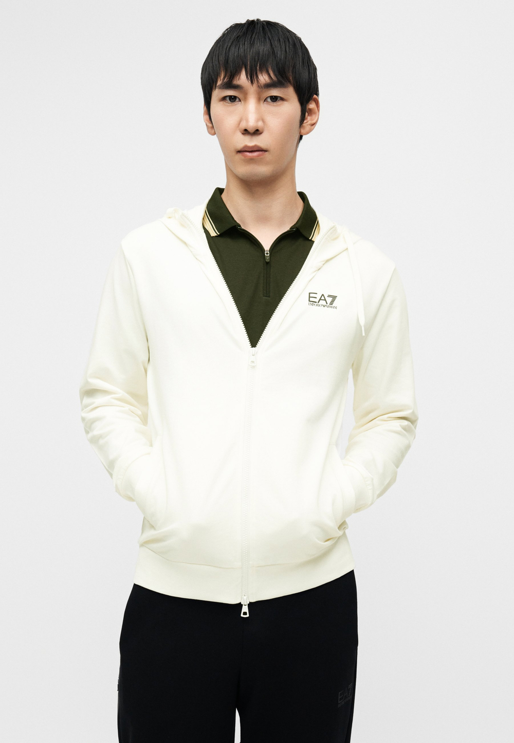 EA7 Emporio Armani UNISEX - Толстовка на молнии - сахарный напиток/молоко