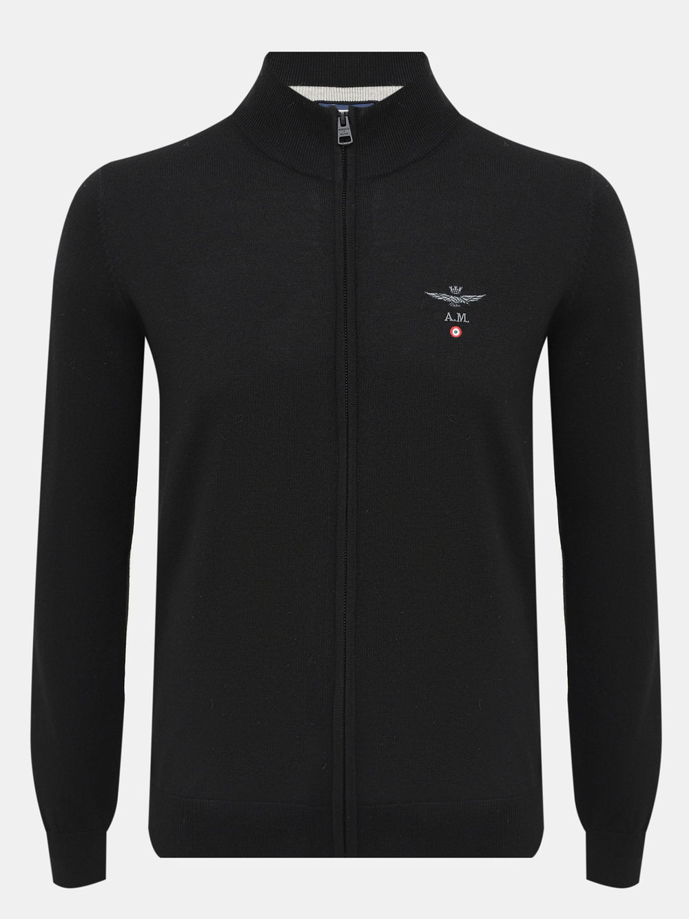 Кардиган муж. AERONAUTICA 1390 черный серый кант