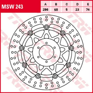 Диск тормозной TRW MSW243