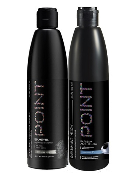 POINT. Набор Шампунь Глубокой очистки, 300 мл + Бальзам AntiYellow (10.6), 300 мл