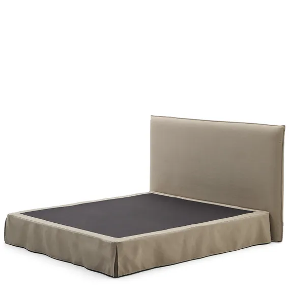 Кровать Jaira серо-коричневого цвета со съемным чехлом для матраса 180 x 200