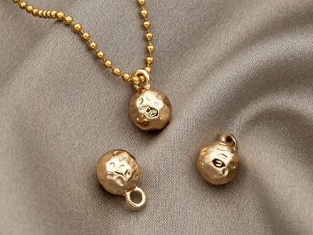 Подвеска "Шар-Мятый Металл" 7,5мм