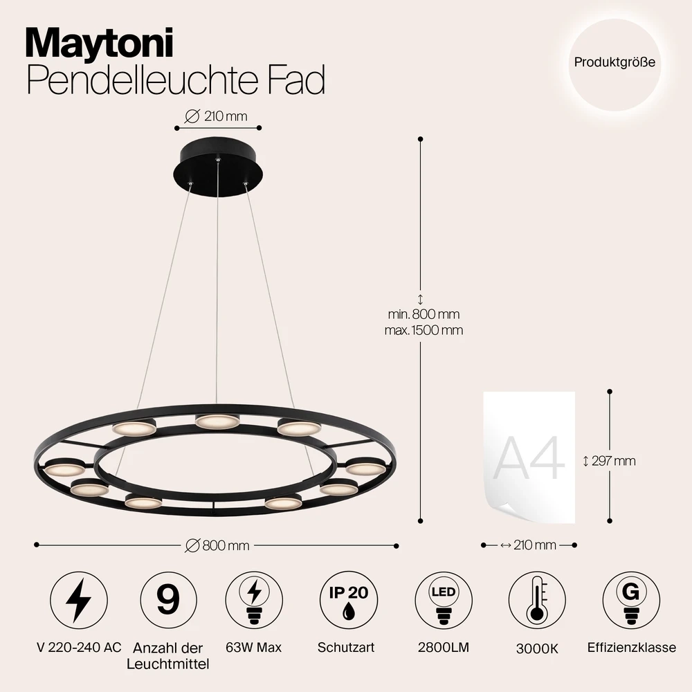 Подвесная люстра Maytoni FAD MOD070PL-L63B3K