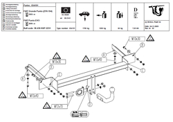 Фаркоп на Fiat Punto 3 Grande 2005-2010 шар тип A 50/1000, FA 03