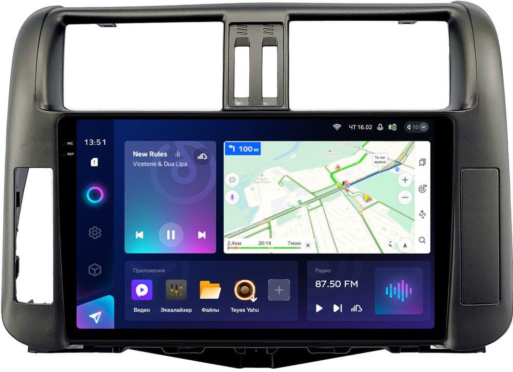 Магнитола для Toyota Land Cruiser Prado 150 2009-2013 (рамка графит) - Teyes CC3-2K QLed Android 10, ТОП процессор, SIM-слот, CarPlay