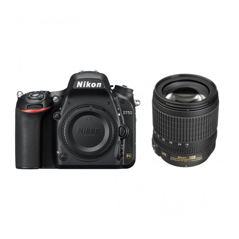 Цифровая зеркальная камера Nikon D7500 Kit с объективом 18-105mm f/3.5-5.6G ED VR, черный