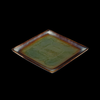 ТАРЕЛКА квадратная 8,25" 212х212мм, синий+зеленый "Corone Verde" фк0712