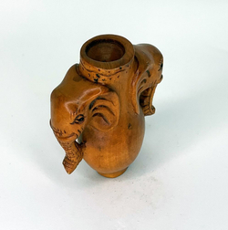 Нэцкэ Чаша изобилия с двумя слонами