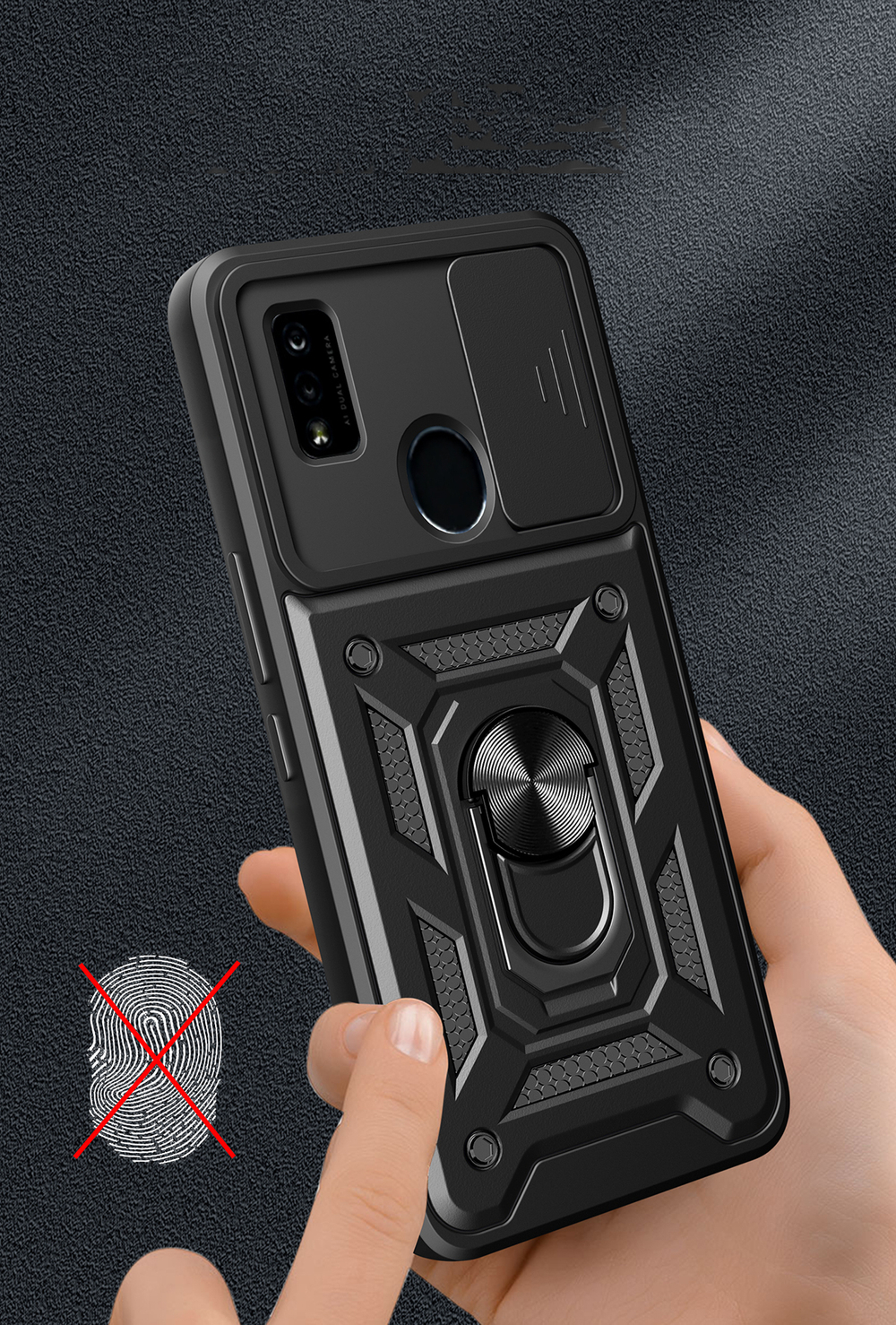 Чехол с кольцом Bumper Case для ZTE Blade A51