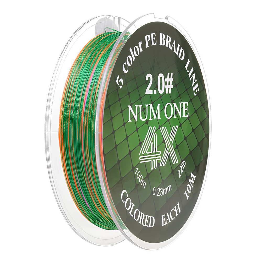 Шнур NUM ONE PE4X-100M 2.0#/0,235 mm Multi Colour