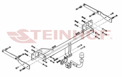 Фаркоп Steinhof M-136 для Mercedes GLK-Class x204 2008-2015(паспорт и сертификат в комплекте)(без электрики)
