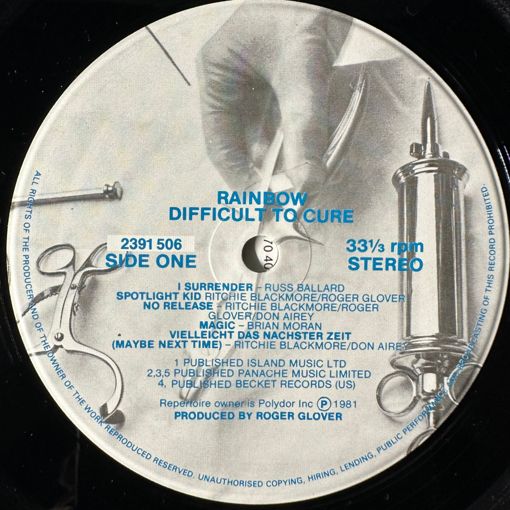 Rainbow ‎– Difficult To Cure (Германия 1981г.)