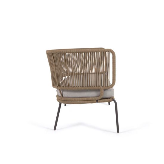 Двухместный диван Nadin из бежевого шнура с оцинкованной сталью La Forma Испания