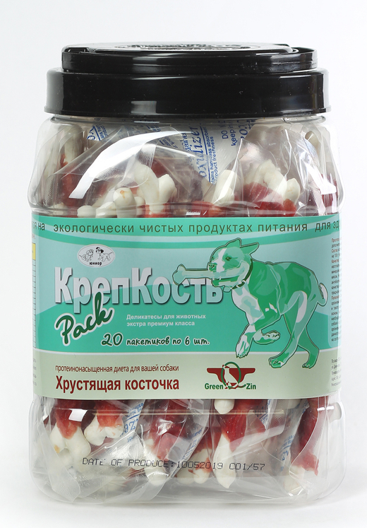 ПАК КРЕПКОСТЬ (Кальцевая косточка с уткой в индивидуальной упаковке)(туба)750гр