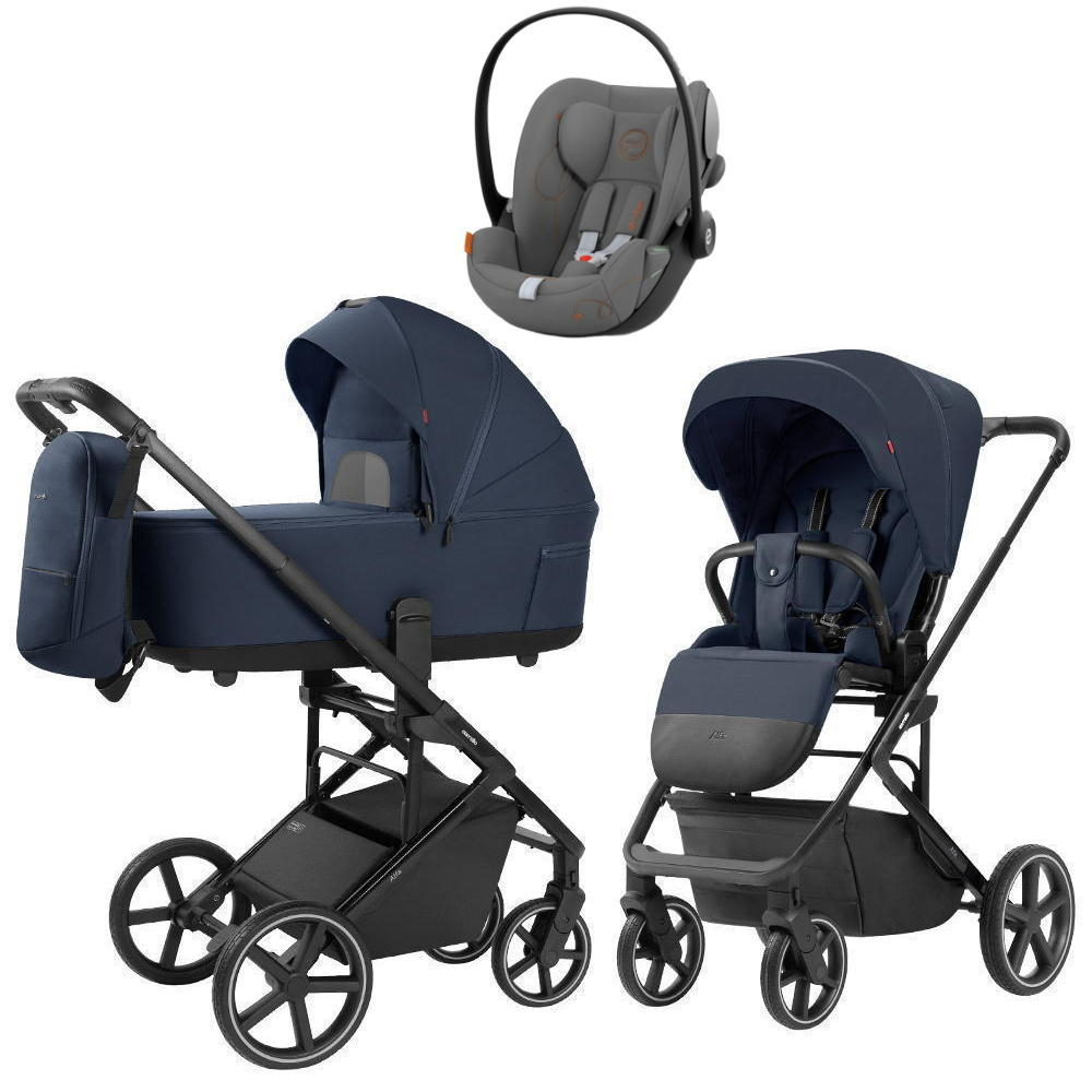Коляска Carrello Alfa CRL-6522 2025 Cybex Cloud G i-Size Lava Grey 3 в 1 Denim Blue