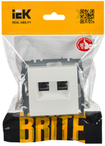 BRITE Розетка компьютерная двойная RJ45 кат.6 РК11-2-БрБ белый IEK